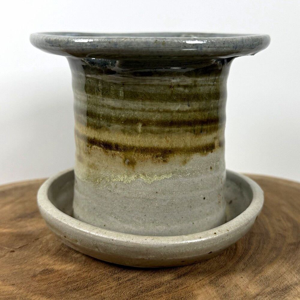 Praise God Rob Grimes Studio Pottery Toothbrush Holder Signed Texas Stoneware